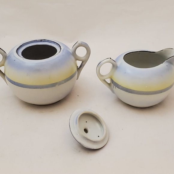 Antique Cream and Sugar Set with Dutch Windmill Scene - Picture 7 of 8